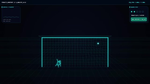 Cyberpunk Soccer Goal Keeper Digital Training Simulation