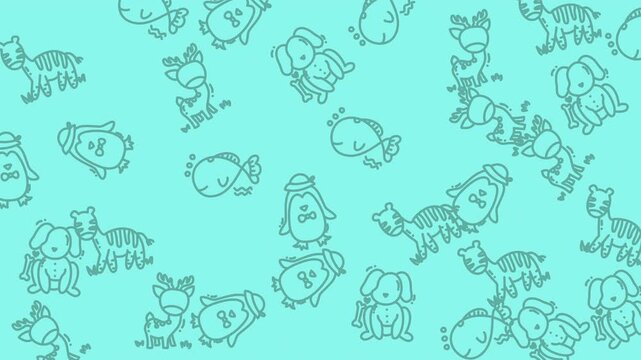 Cute cartoon patterns ideal for childrens clothing, stationery, and gift wrap with a variety of adorable animal characters.