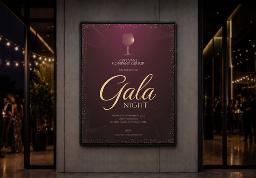 Luxury Gala Night Invitation Poster Template