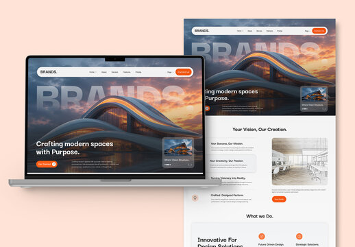 Modern Architecture Agency Portfolio Landing Page Website UI Template