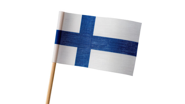 Finnish flag on wooden stick