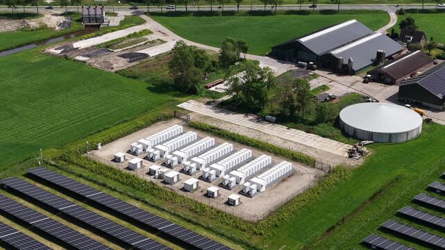 Aerial View of Utility Scale Battery Energy Storage System