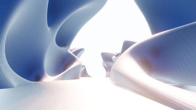 Futuristic architecture background technologies to create bionic buildings 3d animation