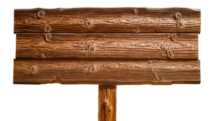 Rustic wooden signpost with three planks and knotty texture © Luca