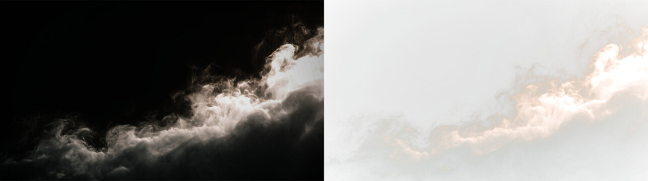 Cloud formation on an empty sky with a hint of light in the background during a sunny day, PNG with a light overlay