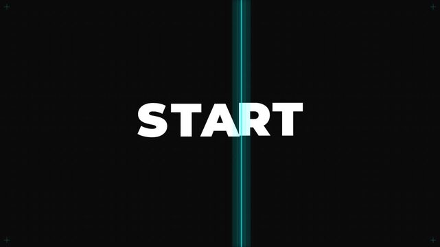Futuristic Blue Laser Scanning Start Text Animation