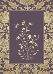 wedding card design, paisley floral pattern , India  © SIRIUS*