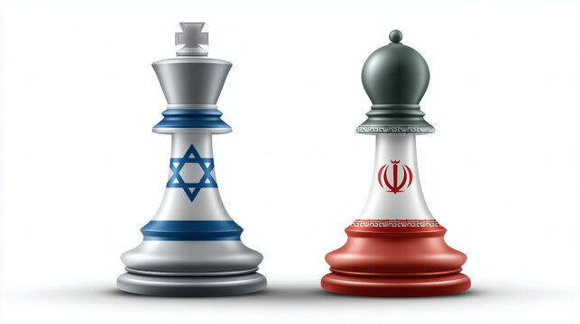 Ajedrez con bandera de Ir&aacute;n e Israel 
