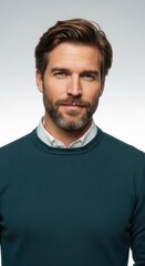 Obraz premium Confident Bearded Man Professional Studio Portrait