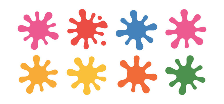 Colorful paint splats and blobs set in vibrant colors