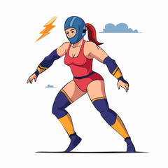 Obraz premium Female Wrestler in Action