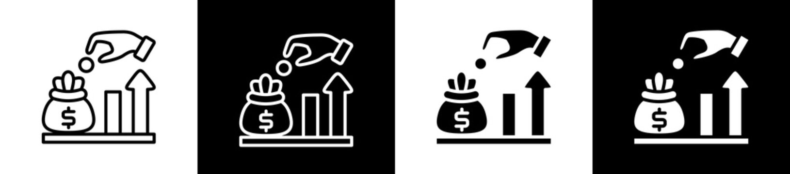 Net Icon In Outline And Glyph Styles With Black And White Variations