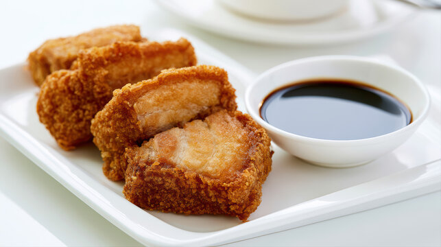 crispy pork belly moo krob food photography high detail