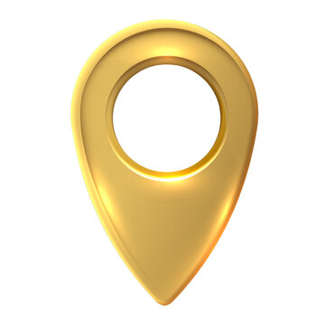 Gold map location pointer 3D style