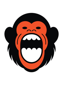 Monkey laughing vector