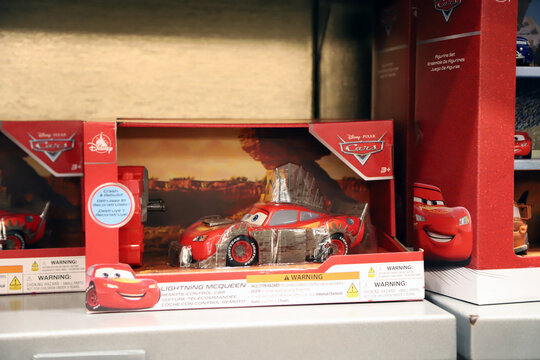 
Lightning McQueen toy car in its original packaging for sale in toy stores