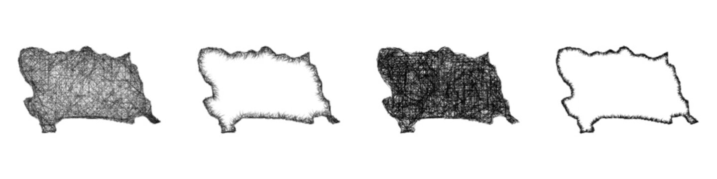 Sketch West Berkshire (England) outline map design set
