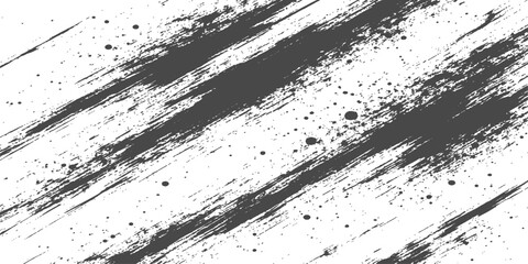 Obraz premium Black and white abstract grunge texture background with ink splashes and stains, dark dirty paper style illustration design border pattern