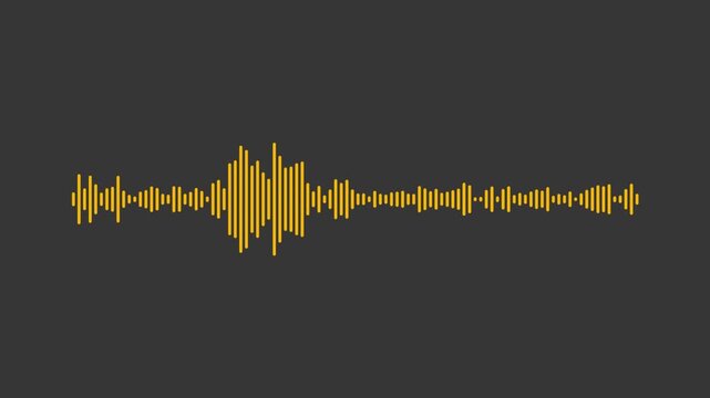 Video animation of a voice recording or broadcasting with sound waveform, voice message - close-up.
