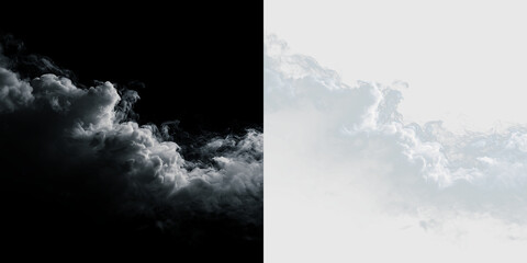 Clouds drift softly in the sky during a bright afternoon over an open landscape with a clear view of the horizon, PNG with a light overlay © Liubov