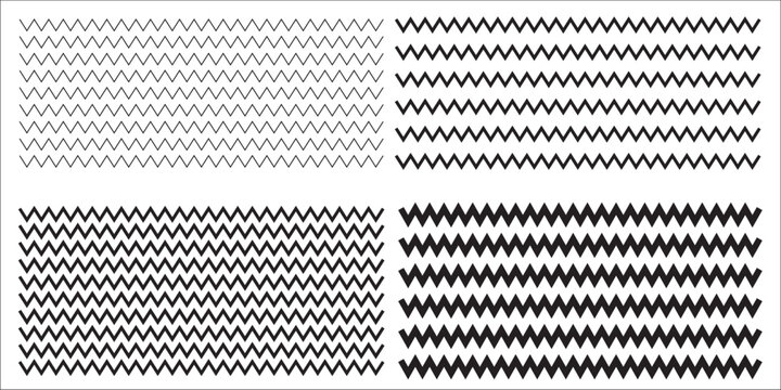 Waves line set. Wave ornament pattern. Set of wavy zigzag lines. Wave thin line background. Vector zigzag and wavy horizontal underline. Vector