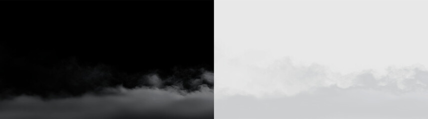 Soft clouds drift above a bright sky during midday against a transparent background, PNG with a light overlay © Liubov