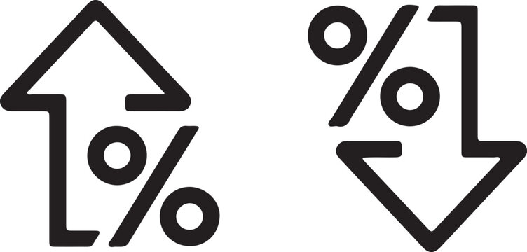 Up and down percentage icons