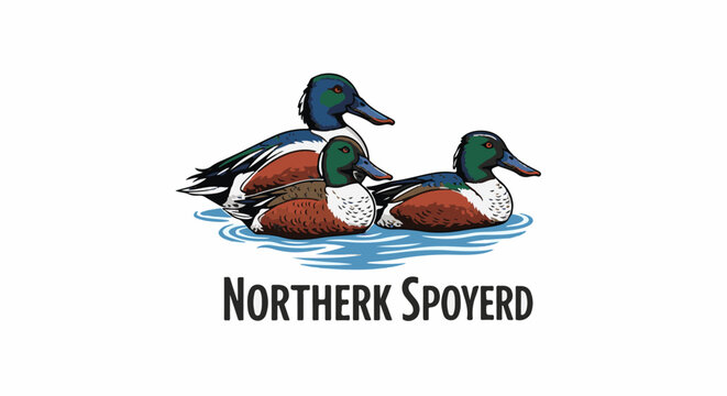 Three ducks floating on water with text below
