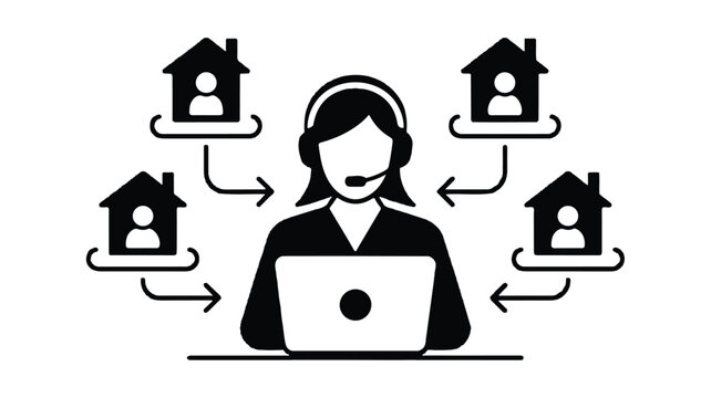 Customer service representative assisting multiple clients with housing