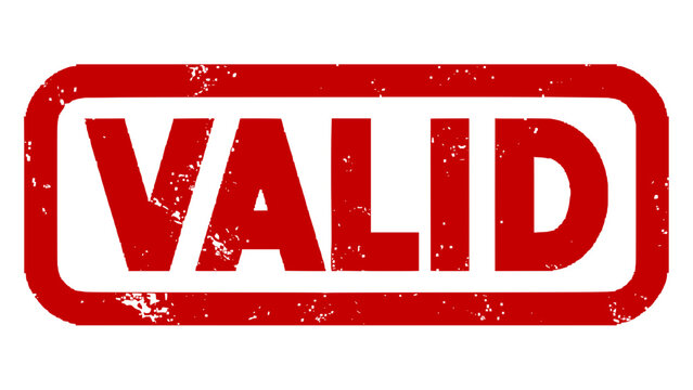 Valid Red Stamp, validation accepted verified certified true