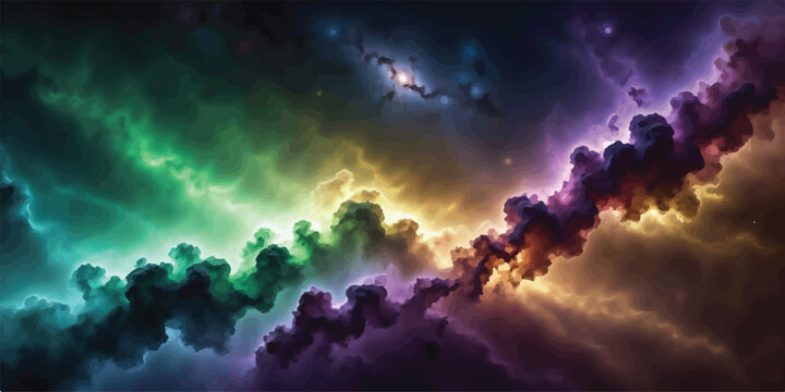 Cosmic nebula clouds in galactic space with interstellar astronomy universe abstract background exploration milkyway celestial phenomenon astrophotography discovery ethereal stardust