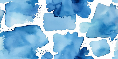 An abstract blue watercolor background featuring a detailed vector illustration of a world map continent shape with country borders designed for travel and geography projects © Alpha Designs