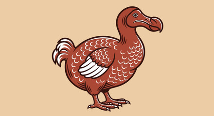 Dodo bird illustration, extinct animal concept, educational background © Adam