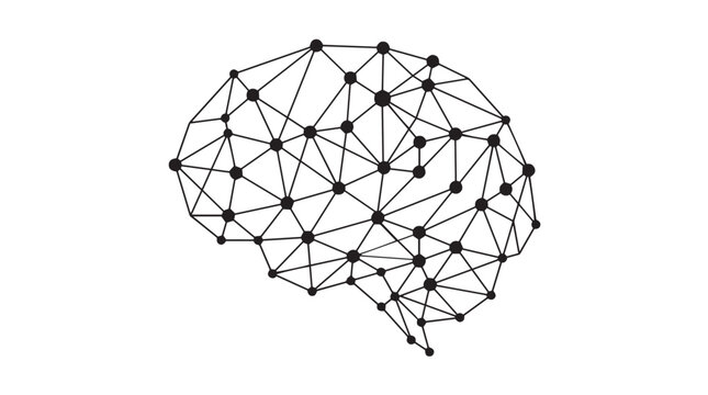 Black geometric sphere made of connected dots and lines