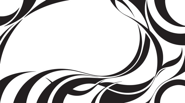 Black and white swirl abstract seamless pattern