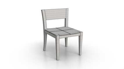 Fototapeta premium Wooden Chair 3D Rendering 
