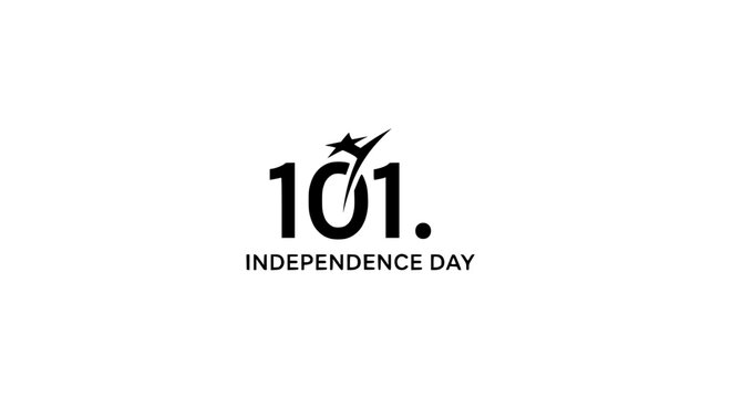 101st Independence Day Celebration Minimalist Typographic Logo