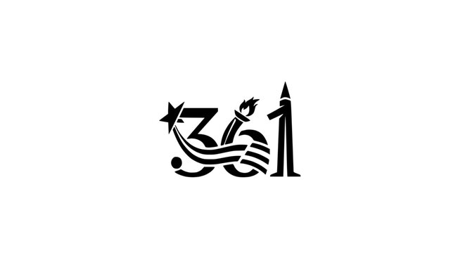 361 Logo Design with Torch and Star Icon