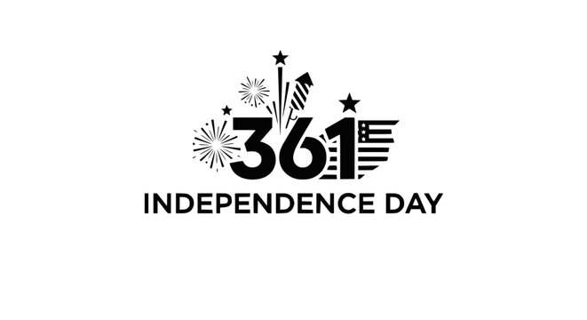 361 Years of American Independence Day Celebration Typography