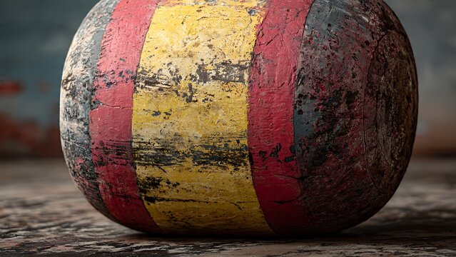 Weathered Fishing Float with Faded Paint for Maritime and Coastal Concepts