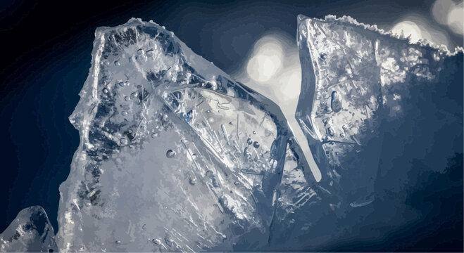 Close-up of transparent ice fragment.