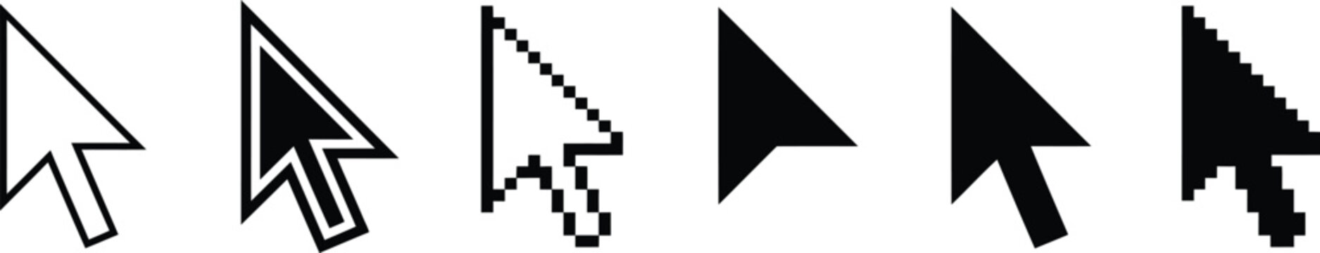 collection of computer mouse cursor icons in various styles