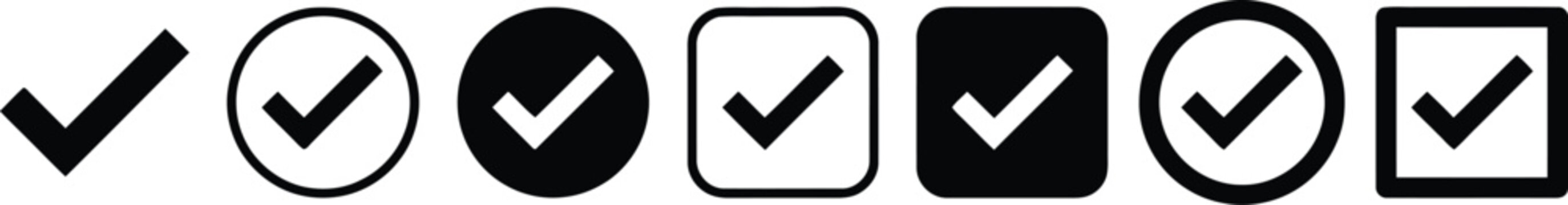 Black and white checkmark icons for business and design