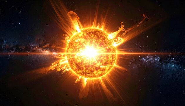 Gigapixel View of the Sun's Radiant Solar Flares Erupting into Deep Space