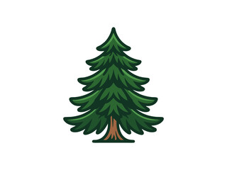 Obraz premium Green Pine Tree Icon