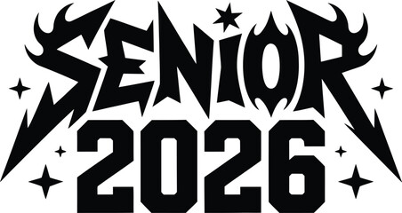 Fototapeta premium Class of 2026 EPS, Senior 2026 EPS, Graduation 2026 EPS, Retro Senior Design, Senior Pride Cut File, Graduate Vector Art 