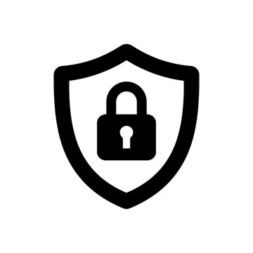 Shield with a padlock icon representing comprehensive security measures, safeguarding online data, privacy, and digital infrastructure against threats and cyberattacks