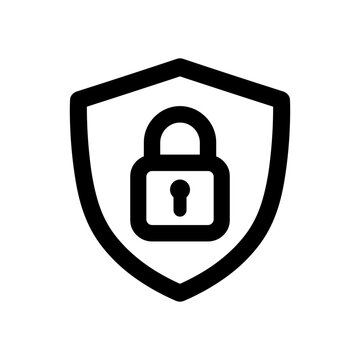 Shield protecting a padlock icon, representing robust security measures, data safeguarding, and cybersecurity protocols for digital safety and privacy online