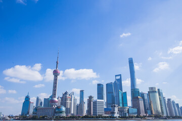 Shanghai Lujiazui Skyline with Oriental Pearl Tower and Modern Skyscrapers © LyVan