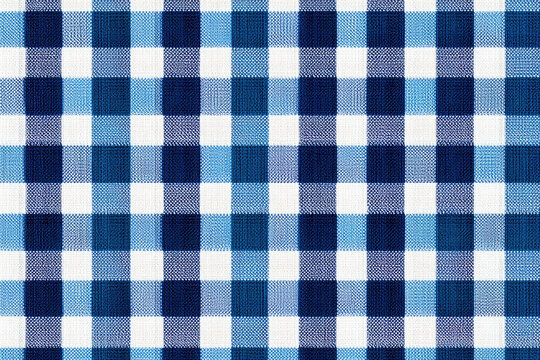 Gingham seamless pattern.Checkered tartan plaid repeat pattern in blue and white.Geometric vector illustration background wallpaper.